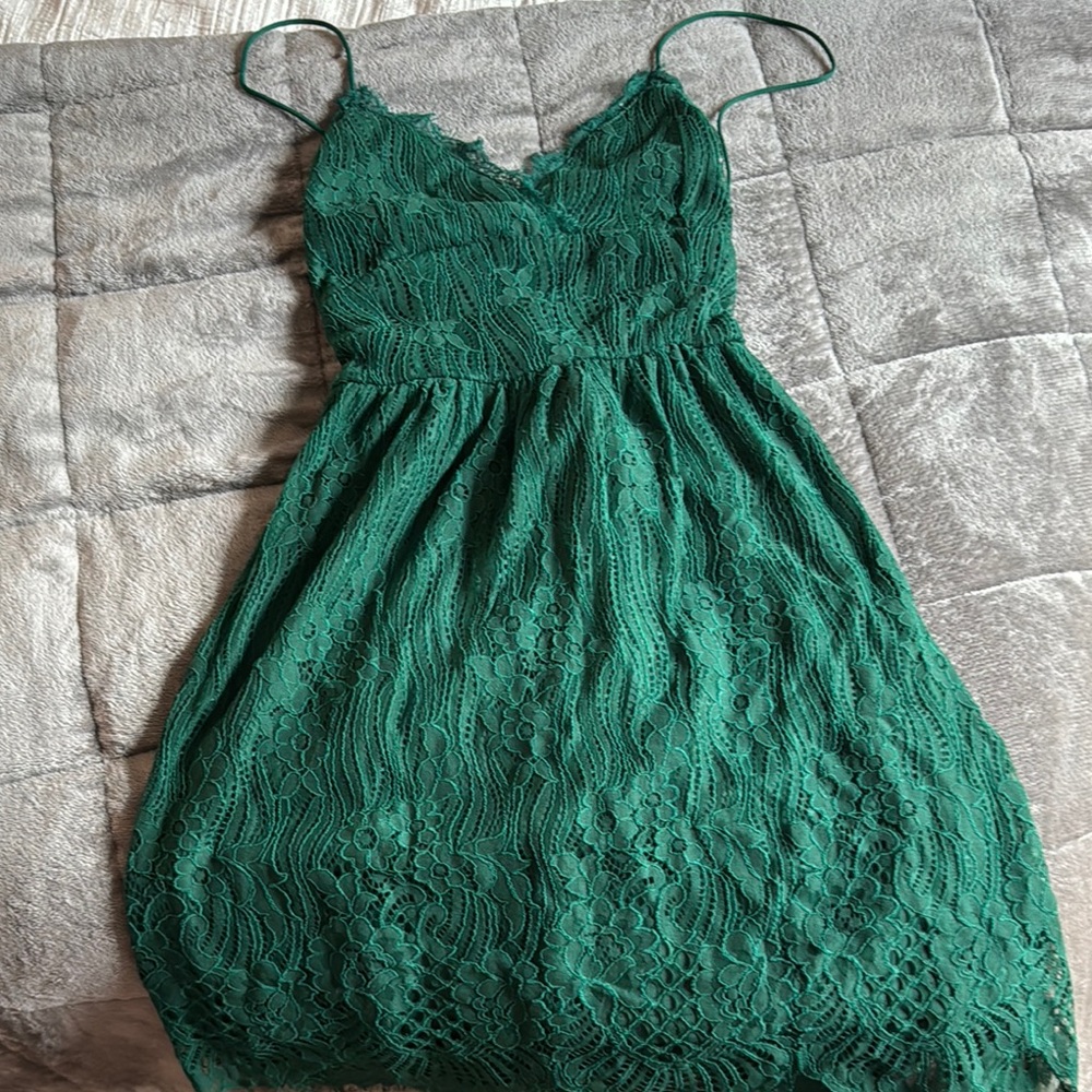 Elegant Green Lace Dress